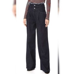 PRPS Desoto High Waist Wide Leg flared leg Jeans Size 25 Dark Wash NWT